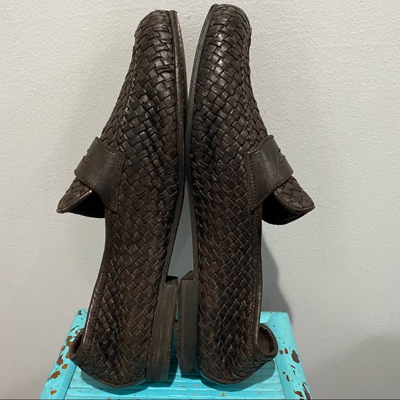 Andrea Ventura Firenze Brown Woven Italian Leather Loafers 43 main image 13